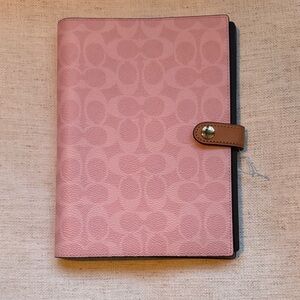Coach Powder Pink Signature Pattern Notebook Cover